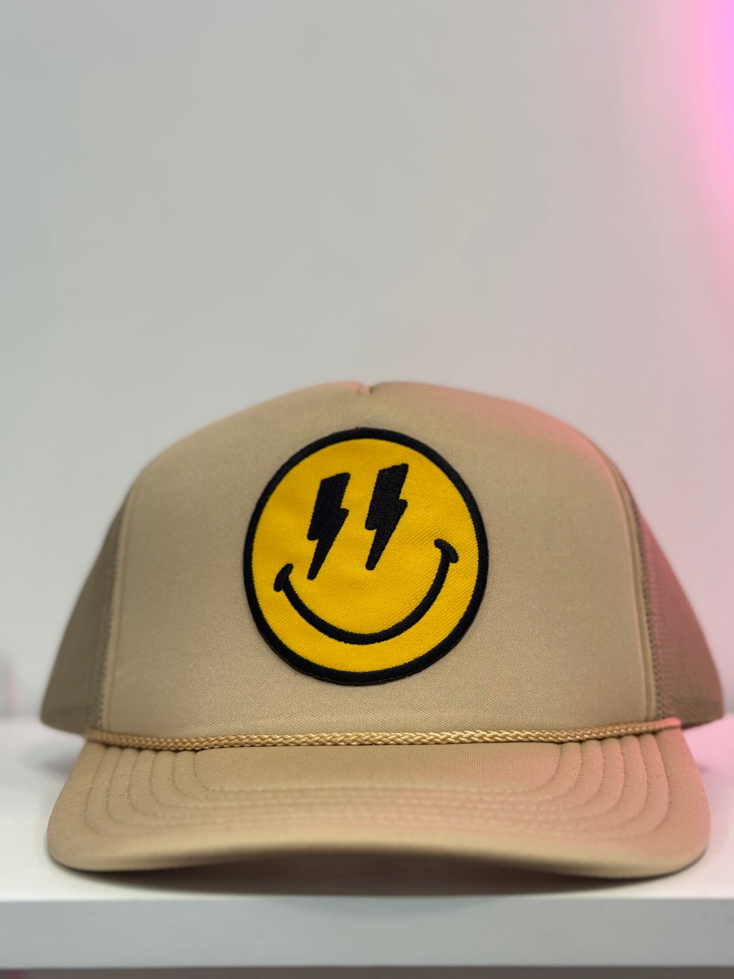 Smiley Lightning Face Trucker Hat