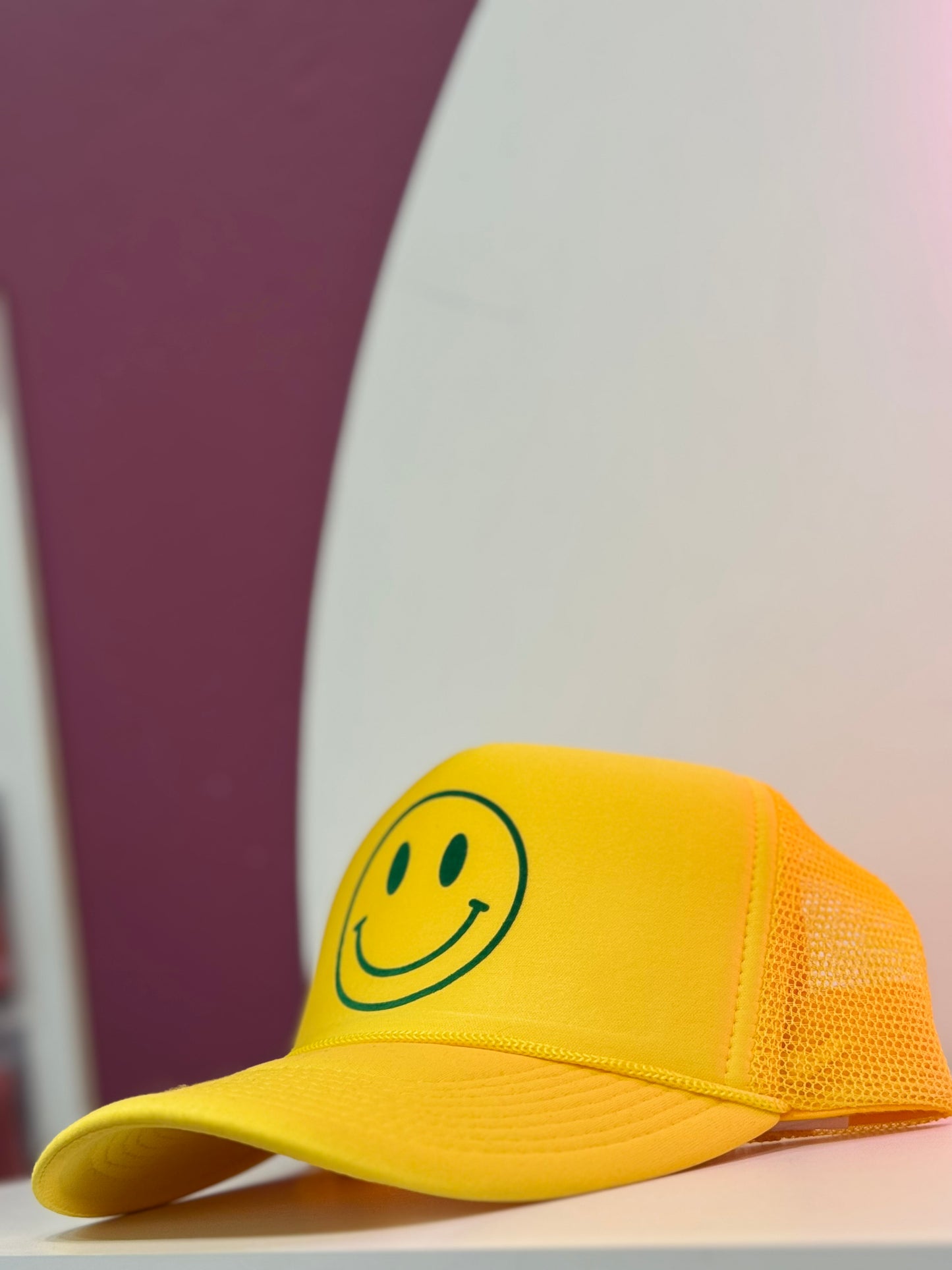 Smiley Yellow Trucker Hat