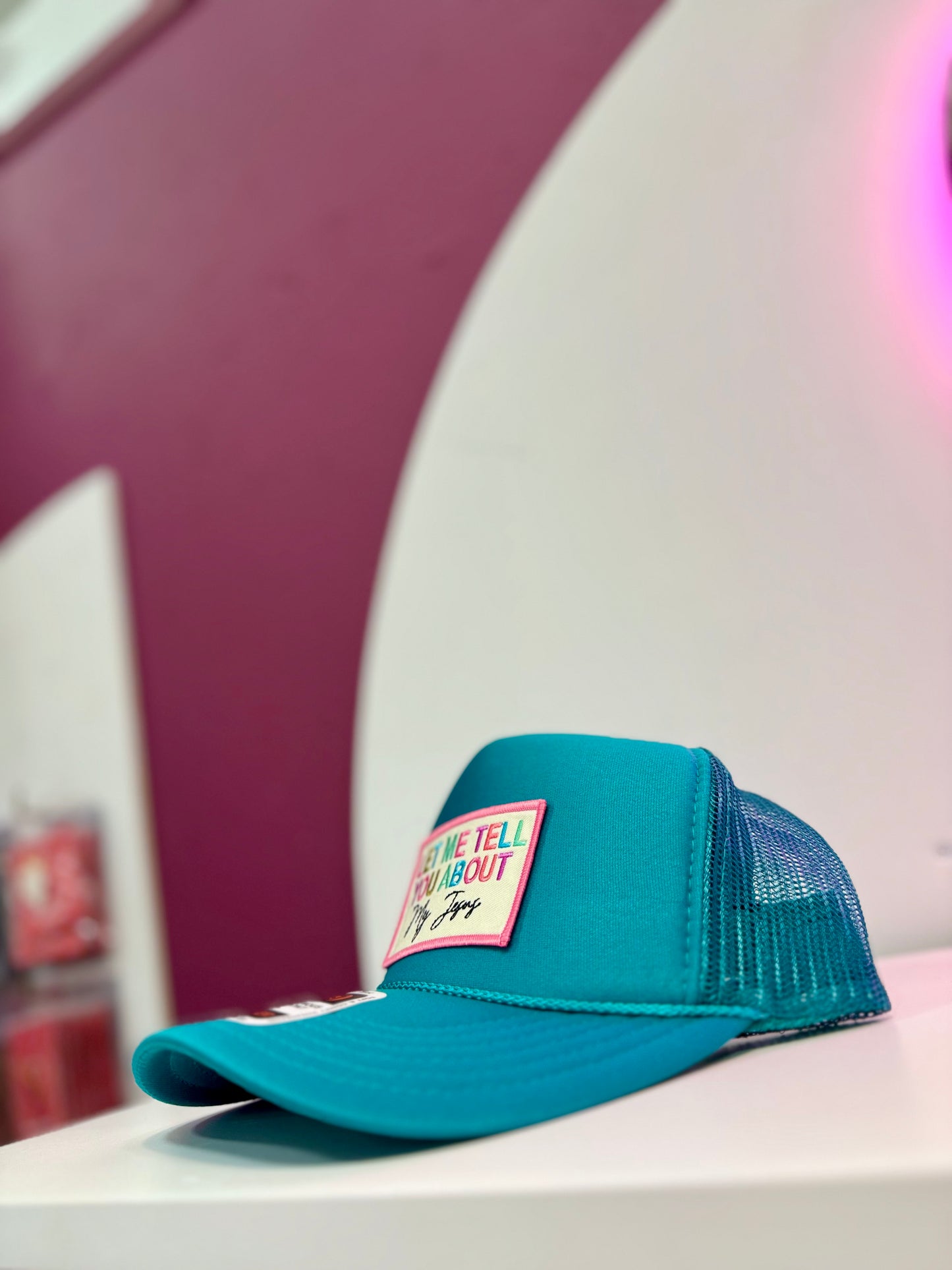 Let Me Tell You About My Jesus – One-of-One Trucker Hat