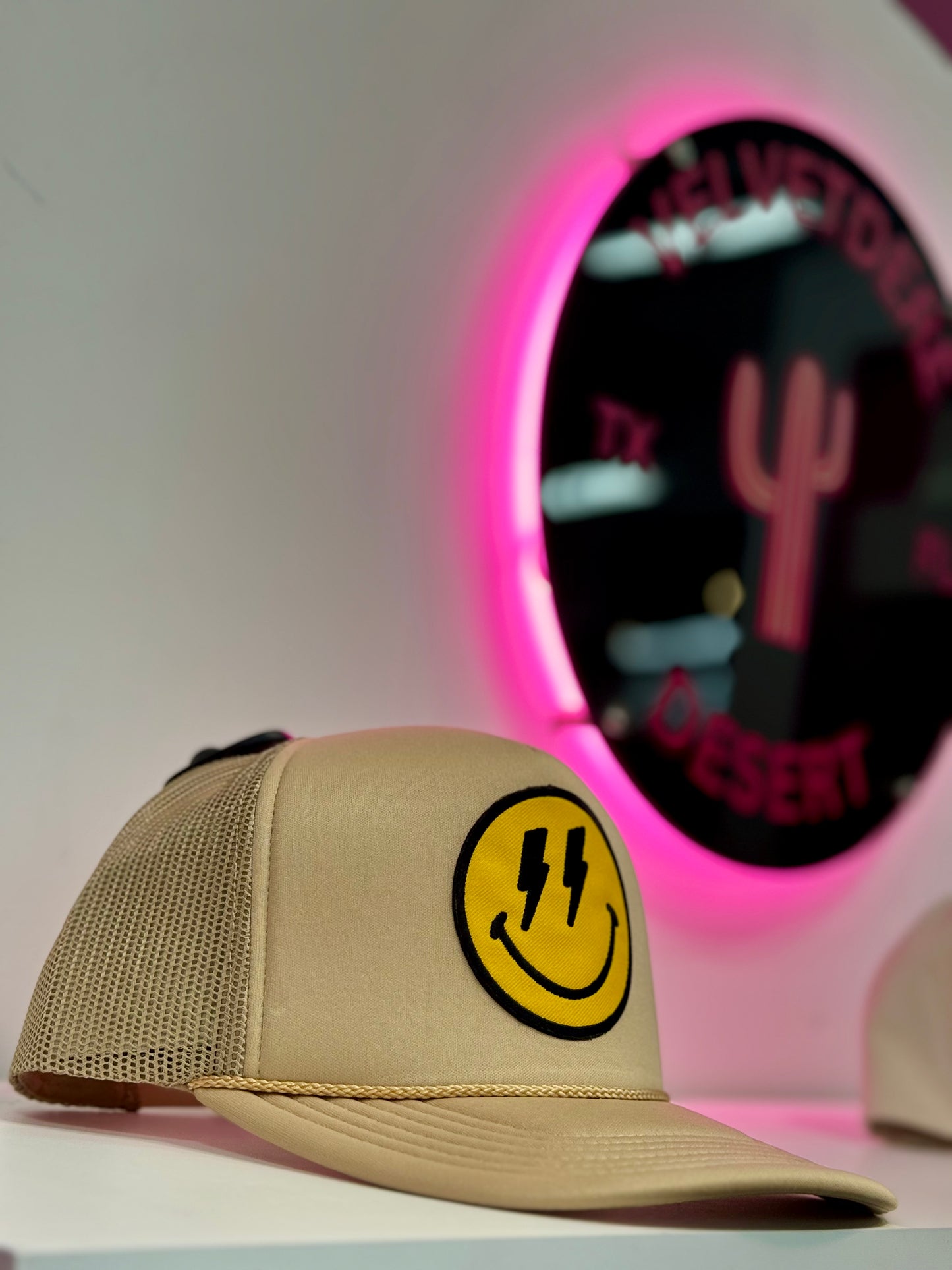 Smiley Lightning Face Trucker Hat