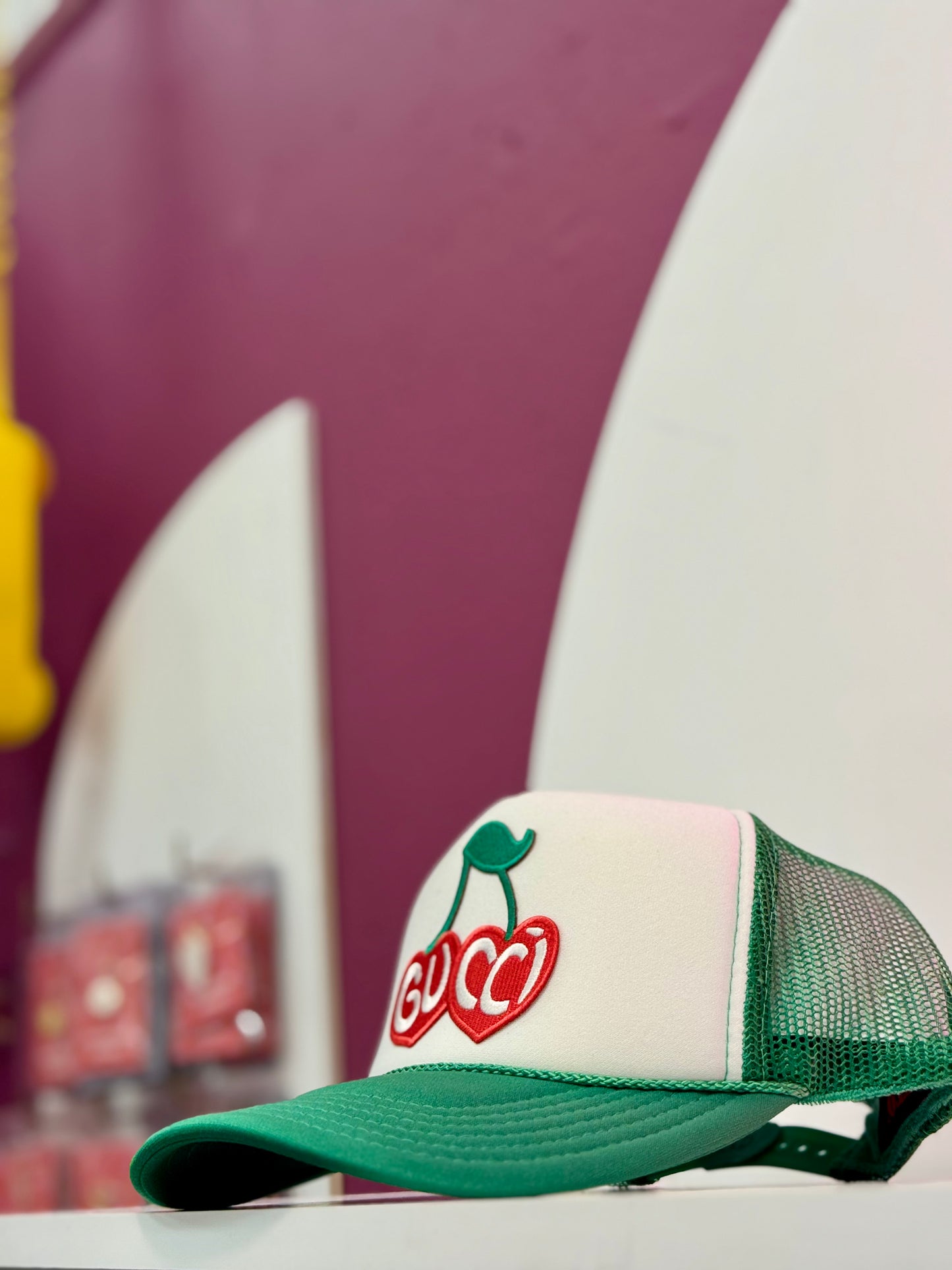 Heart Cherry Gucci Trucker Hat