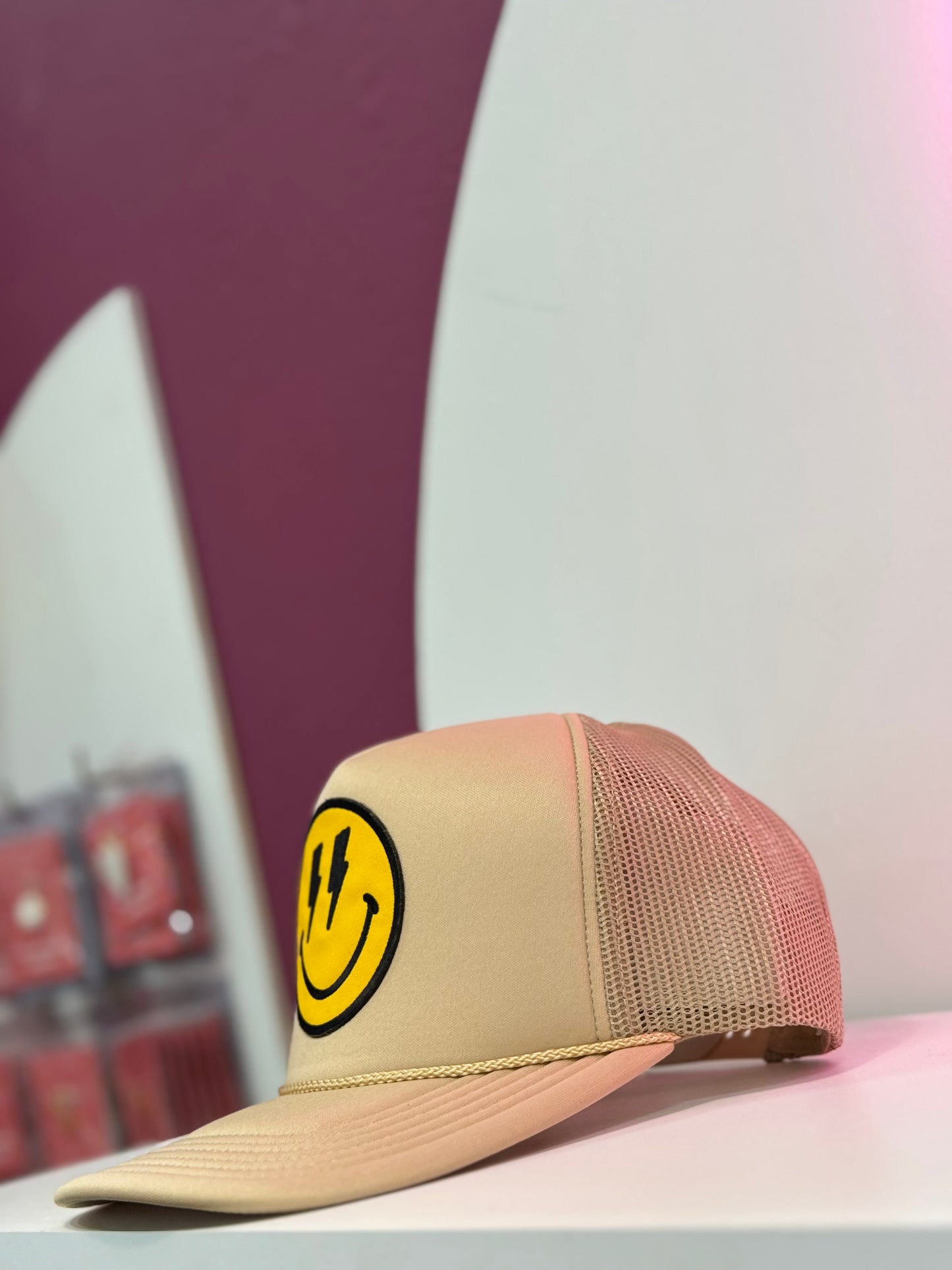 Smiley Lightning Face Trucker Hat
