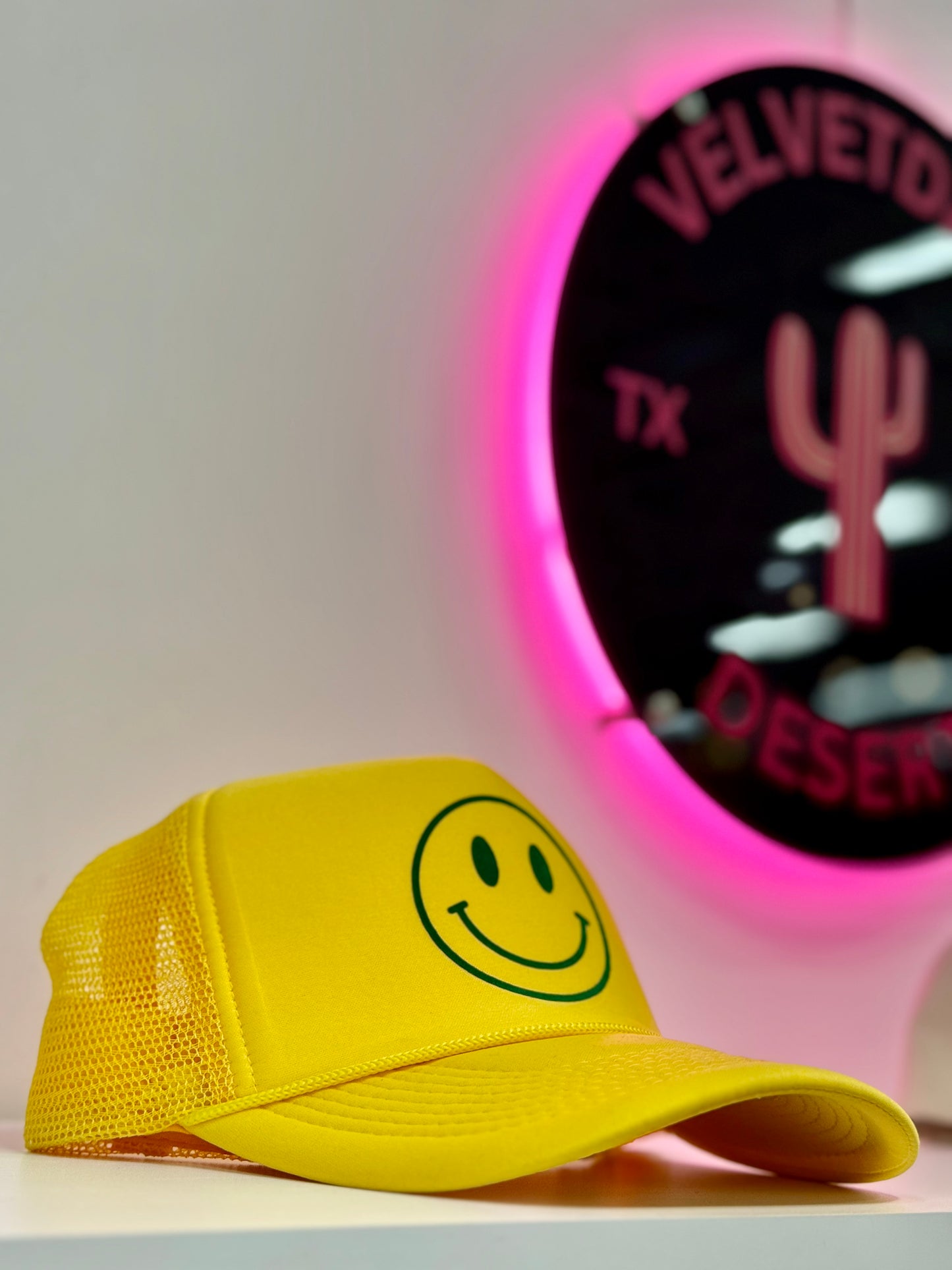 Smiley Yellow Trucker Hat
