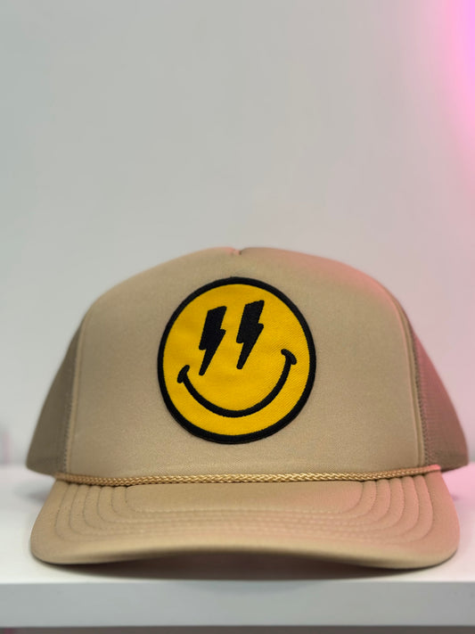 Smiley Lightning Face Trucker Hat