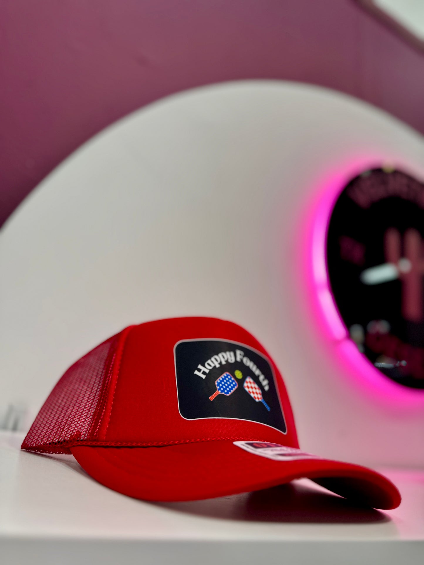“Happy Fourth” Pickleball Trucker Hat
